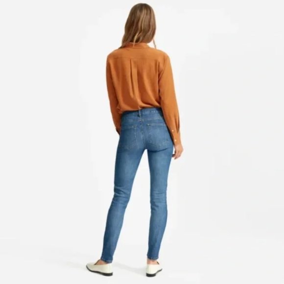 EVERLANE Medium Wash Mid Rise Straight Slim Leg Jeans 29 - Picture 2 of 10
